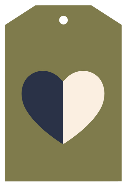 Lettuce | Gift Tag | Half & Half Heart Olive