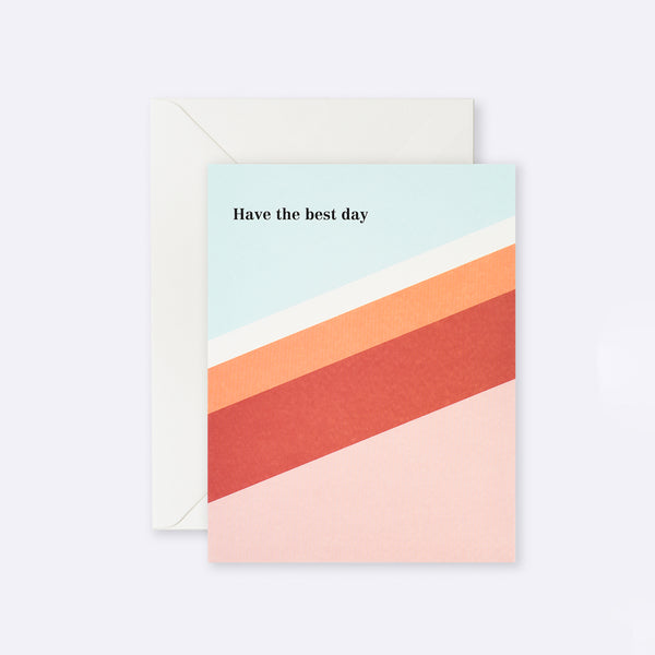 Lettuce | Card | Have the Best Day Red + Orange Stripe