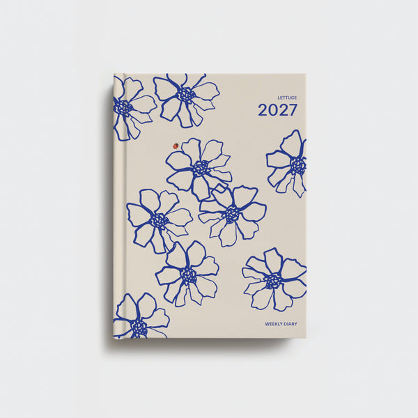 Lettuce 2027 Weekly Diary | Blue Flowers