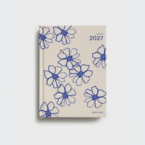Lettuce 2027 Weekly Diary | Blue Flowers