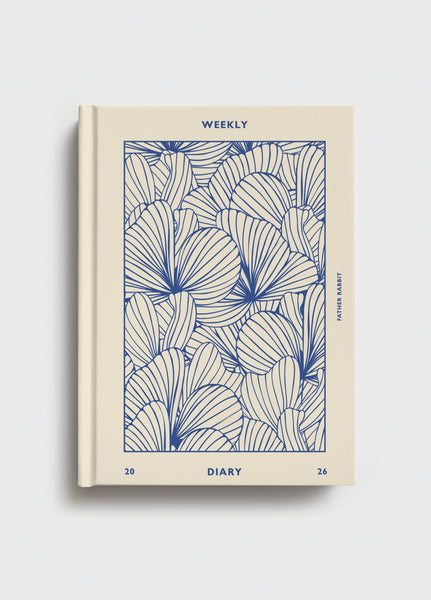 Father Rabbit | Weekly Diary 2026 | Prussian Blue Floral