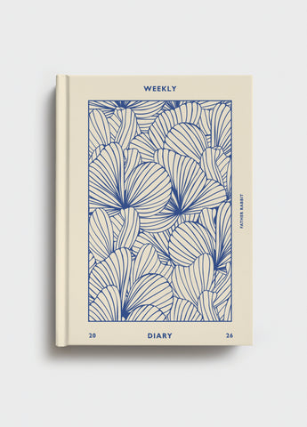 Father Rabbit | Weekly Diary 2026 | Prussian Blue Floral