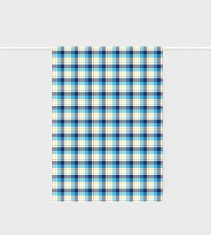 Father Rabbit | Tea Towel | Blue Tartan