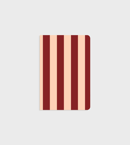 Lettuce | Notebook | Peach + Burgundy Bold Stripe