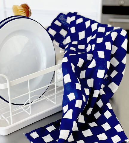 Lettuce | Tea Towel | Hand-drawn Checkers