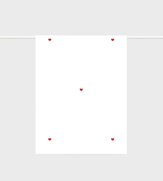 Tea Towel | Red Hearts ( HEARTS EMBROIDERED)