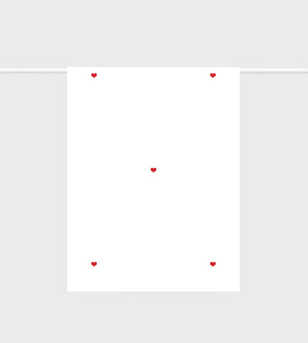 Tea Towel | Red Hearts ( HEARTS EMBROIDERED)