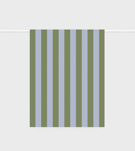 Lettuce | Tea Towel | Bold Stripe Periwinkle + Olive