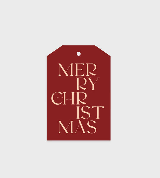 Father Rabbit Stationery | Gift Tag | Merry Christmas Modern Burgundy