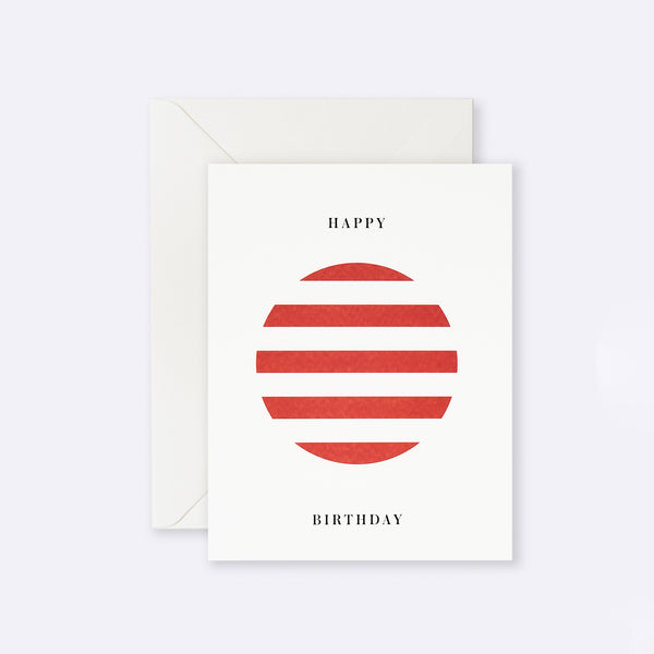 Lettuce | Card | Happy Birthday Red Stripe Circle