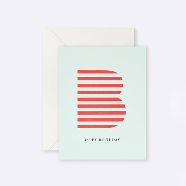 Lettuce | Card | Happy Birthday Red Stripe B