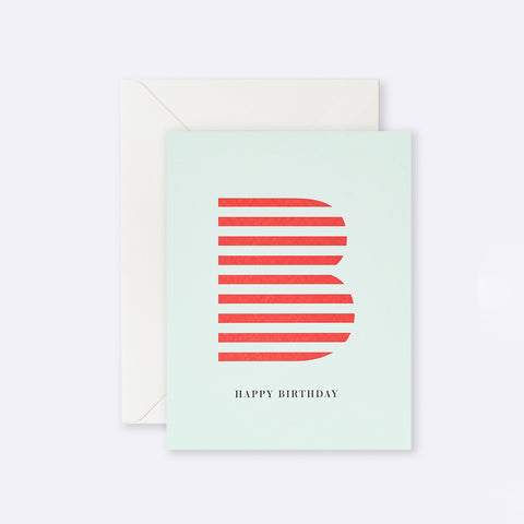 Lettuce | Card | Happy Birthday Red Stripe B